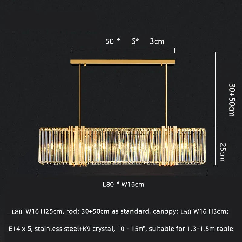 نجفة كريستال LED فاخرة E14 من DecorBites™: إضاءة أنيقة لغرفة الطعام