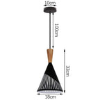Black Wood Industrial Pendant Light
