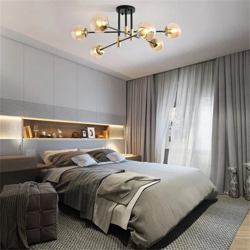 DecorBites™ Glass Ball LED Chandelier Ceiling Light for Living Room and Kitchen