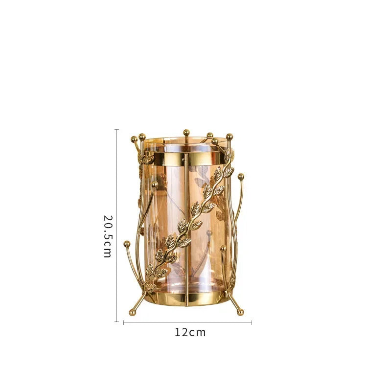 DecorBites™ Gilded Tree Branch Glass Vase for Stylish Flower Arrangement