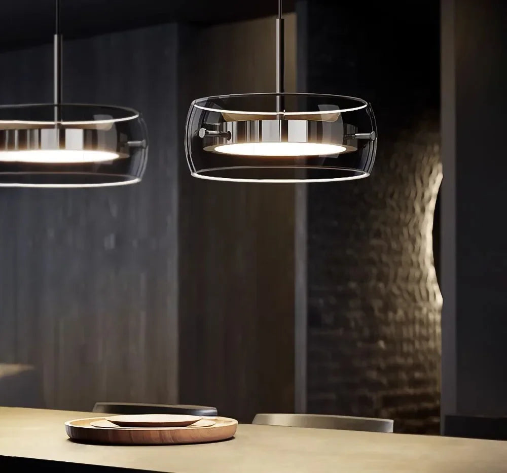 Modern Gray Glass Pendant Light With Plated Finish