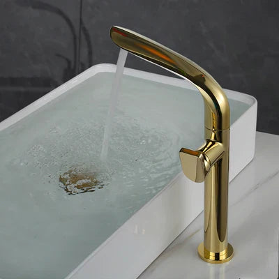 DecorBites™ Brushed Gold Basin Faucet - Brass Single Handle Bathroom Mixer Tap