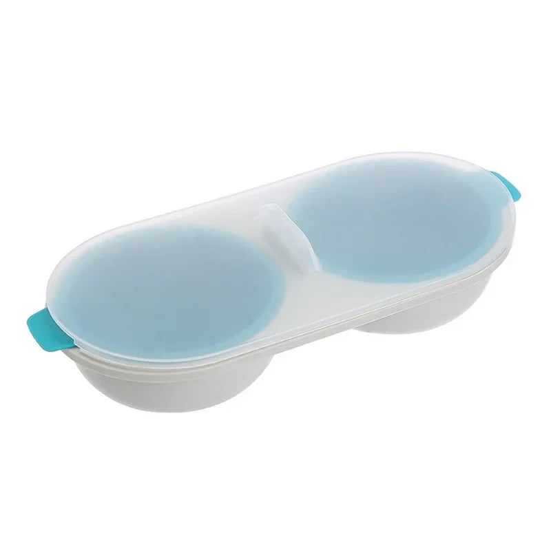DecorBites™ Egg Boiler & Steamer Double Cup with Lid for Kitchen, Microwave-safe Boiled Egg Mold