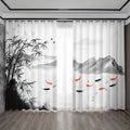 DecorBites™ Bamboo Ink Painting Curtains for Home Decoration Elegant Finish