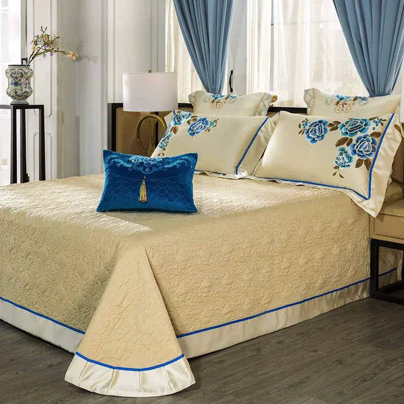 DecorBites™ 200S Embroidery Egyptian Cotton Bedding Set Queen King Linens