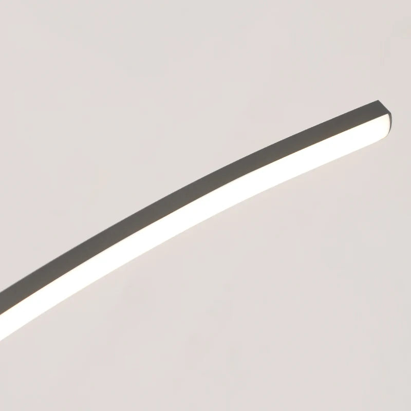 Contemporary Dining Room Pendant Light Sleek LED Arc Hanging Lamp Adjustable Brightness Energy Efficient Ideal for Kitchen Resta