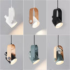 Nordic Adjustable Wood & Iron Pendant Light