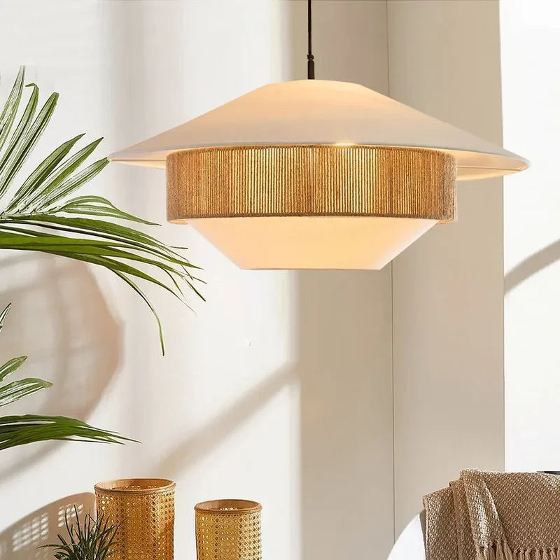 DecorBites™ ثريا حبل القنب الياباني للمطبخ وغرفة النوم والفنادق - ديكور منزلي بسيط