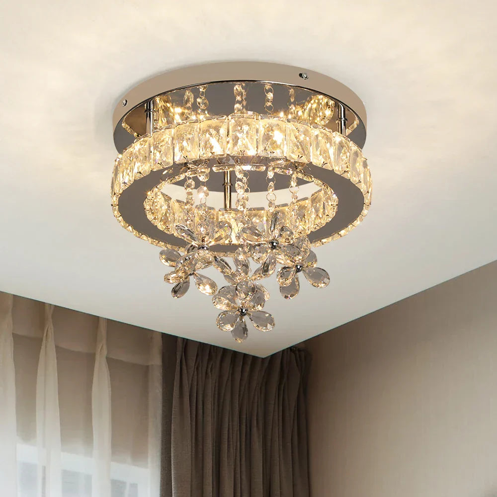 DecorBites™ Crystal LED Ceiling Chandelier for Luxury Living Room Decor
