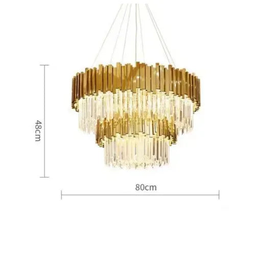 مصباح سقف كريستالي ذهبي DecorBites™ لغرفة المعيشة وغرفة الطعام العصرية