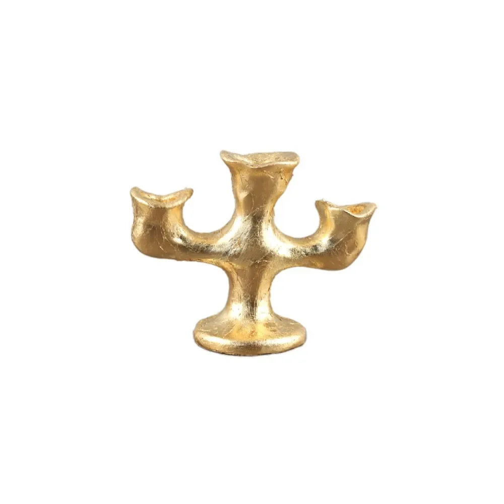 DecorBites™ Gold Resin Candle Holder Trio for Wedding Centerpieces & Home Decor