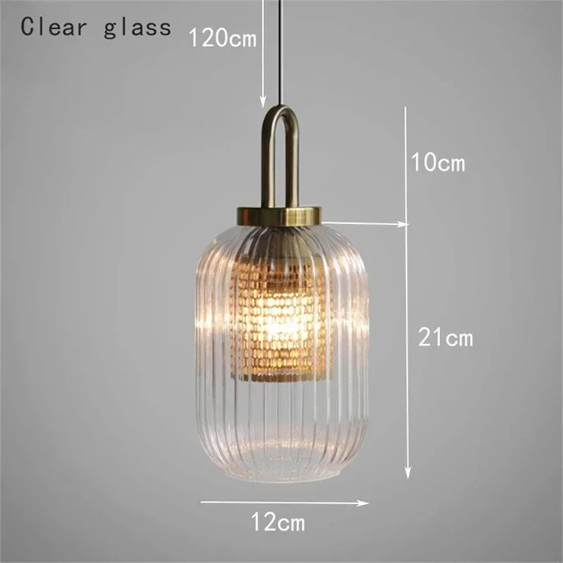 فوانيس زجاجية معلقة بخطوط إضاءة LED من DecorBites™ لديكور منزلي أنيق داخلي