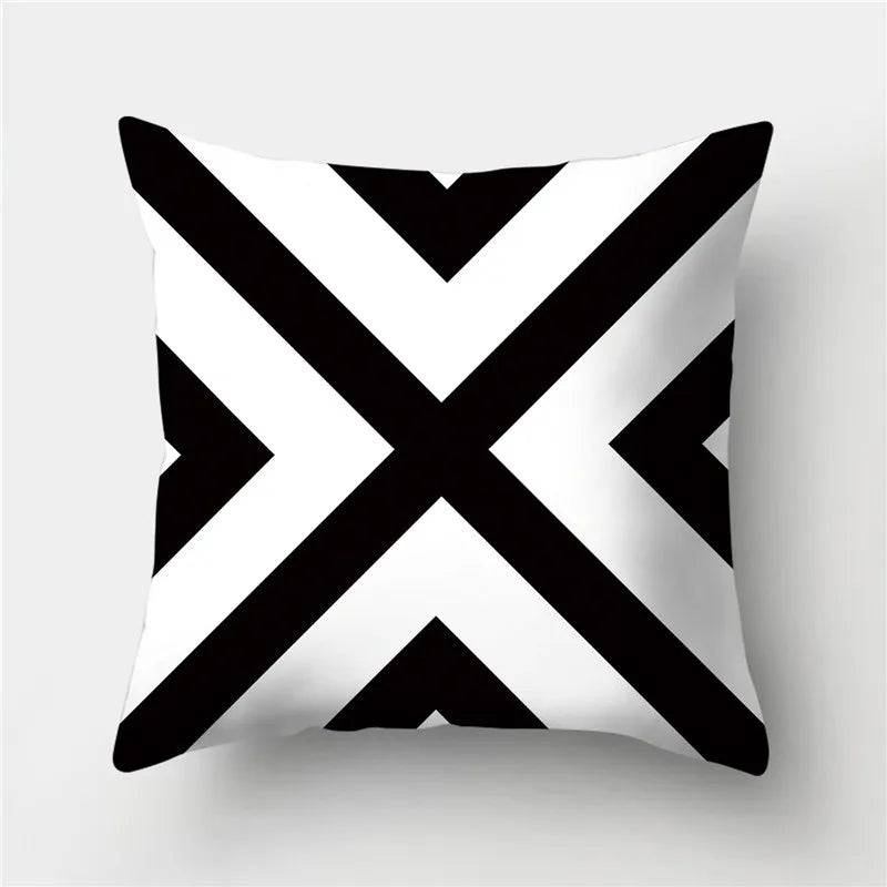 DecorBites™ Geometric Stripes Pillowcase 45x45cm Polyester Cushion Cover for Living Room