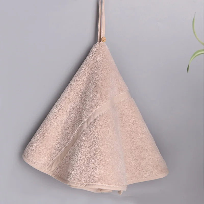 DecorBites™ Coral Velvet Hand Towel: Round Cute Style, Super Absorbent & Soft for Bath