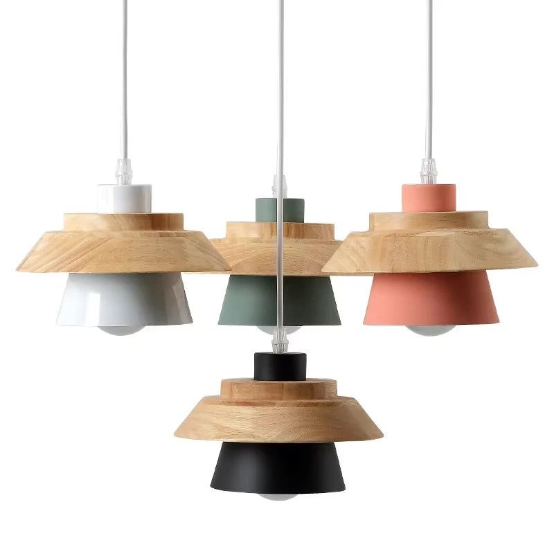 Nordic Macaron Wood Pendant Light