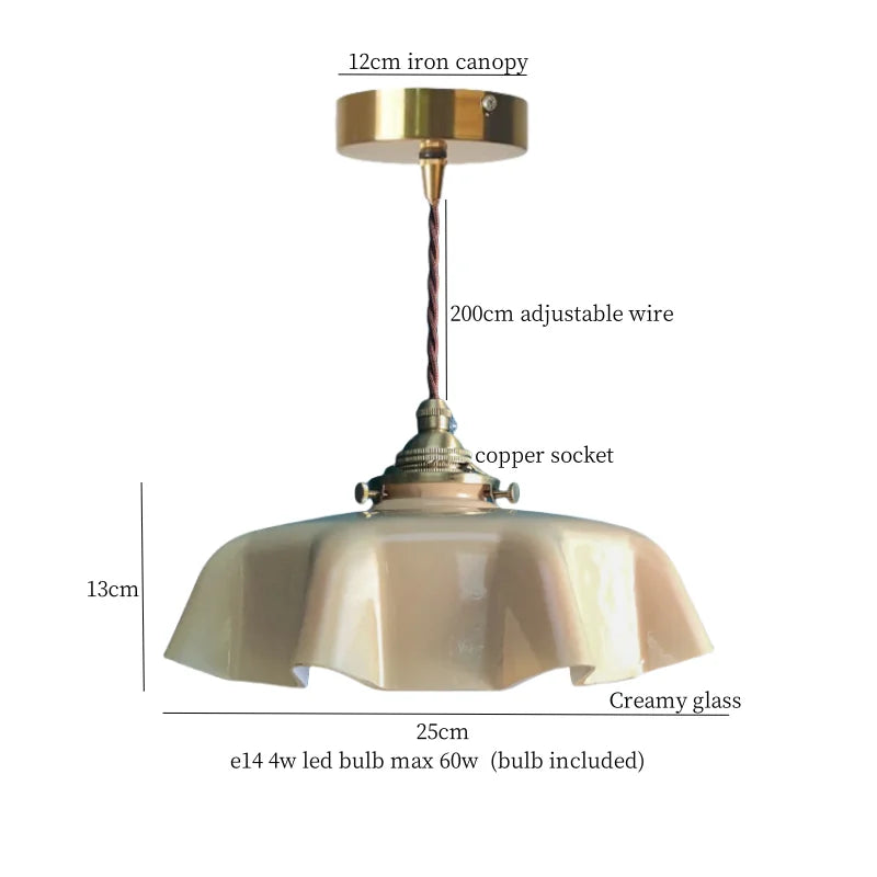 DecorBites™ Glass LED Pendant Flower Lampshade for Bedroom & Living Room Decor