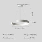 Modern Ring LED Pendant Light in Black or White