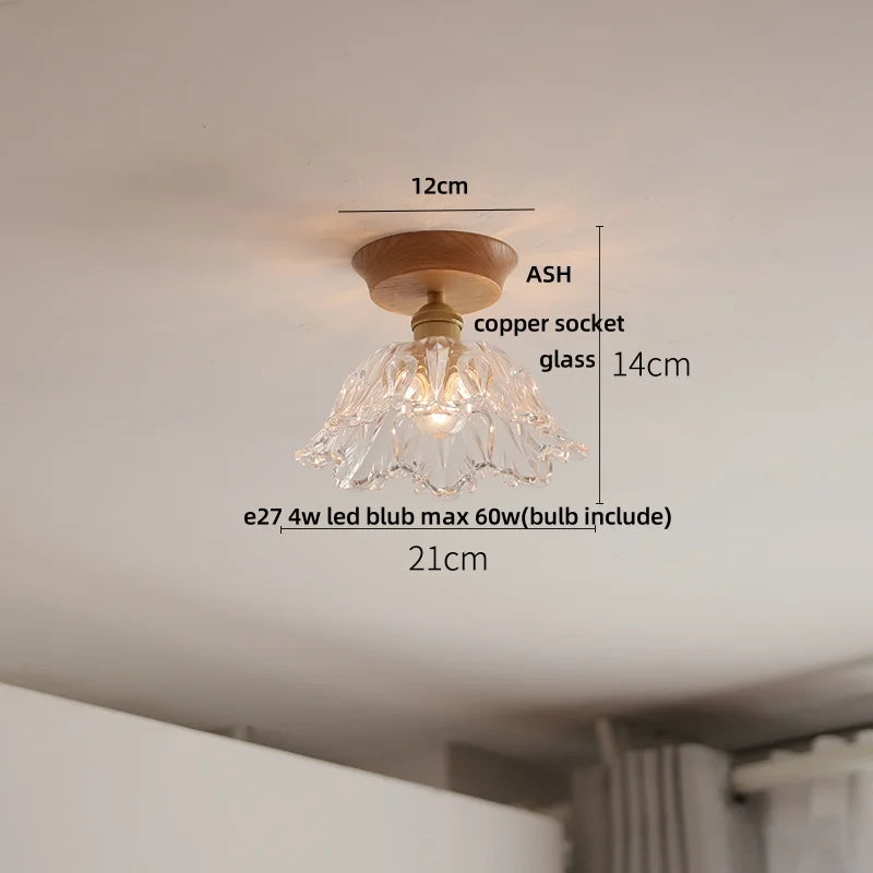 DecorBites™ Clear Glass LED Ceiling Light, Modern Nordic Bedroom Decor Ceiling Lamp