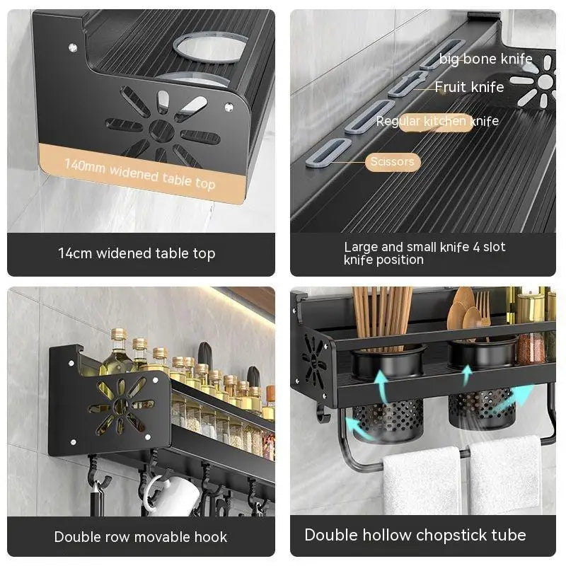 DecorBites™ Double-Layer Kitchen Organizer Wall Spice Storage Rack
