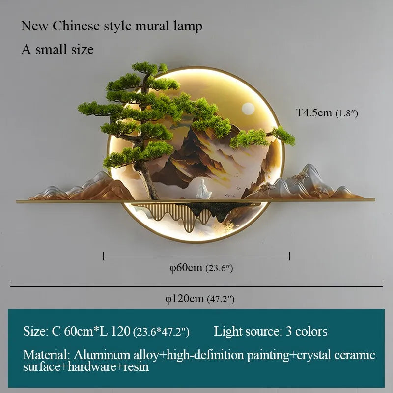 مصباح حائط LED Landscape من DecorBites™: شمعدان حائط صيني عصري لتزيين المنزل