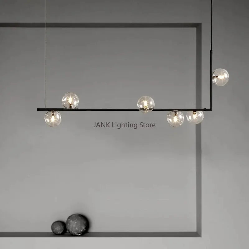 DecorBites™ Double Glass Shade Pendant Light: Nordic Minimalist Design, LED Lamp for Living Room, Restaurant