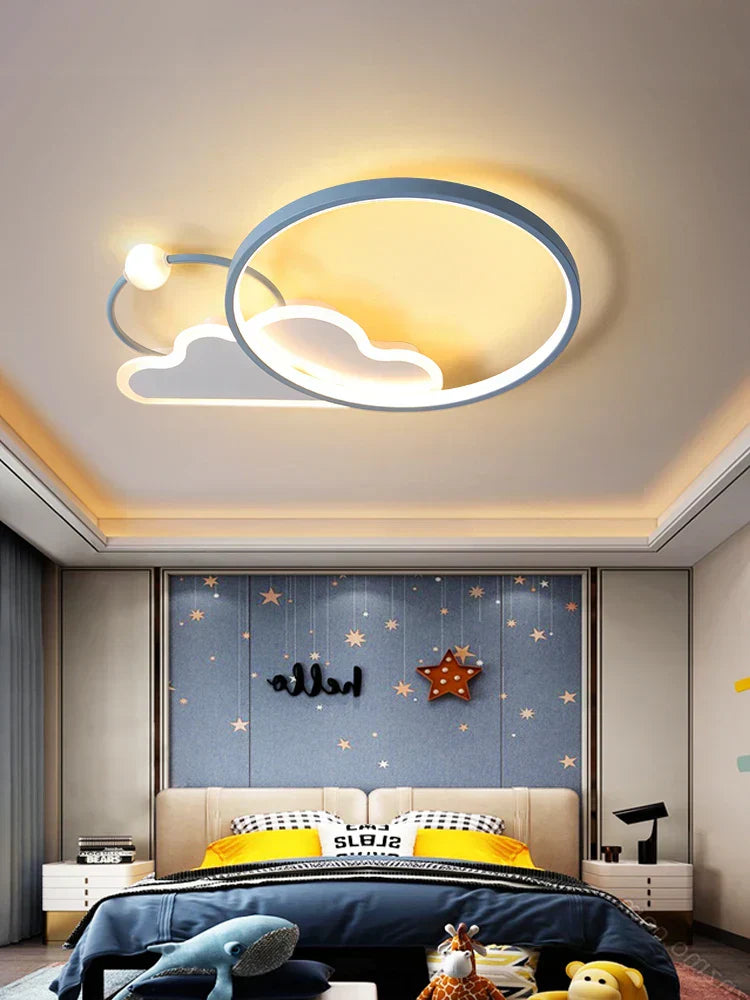 مصباح سقف LED للأطفال من DecorBites™: ثريا حضانة عصرية لغرفة النوم، مصباح كرتوني ذكي
