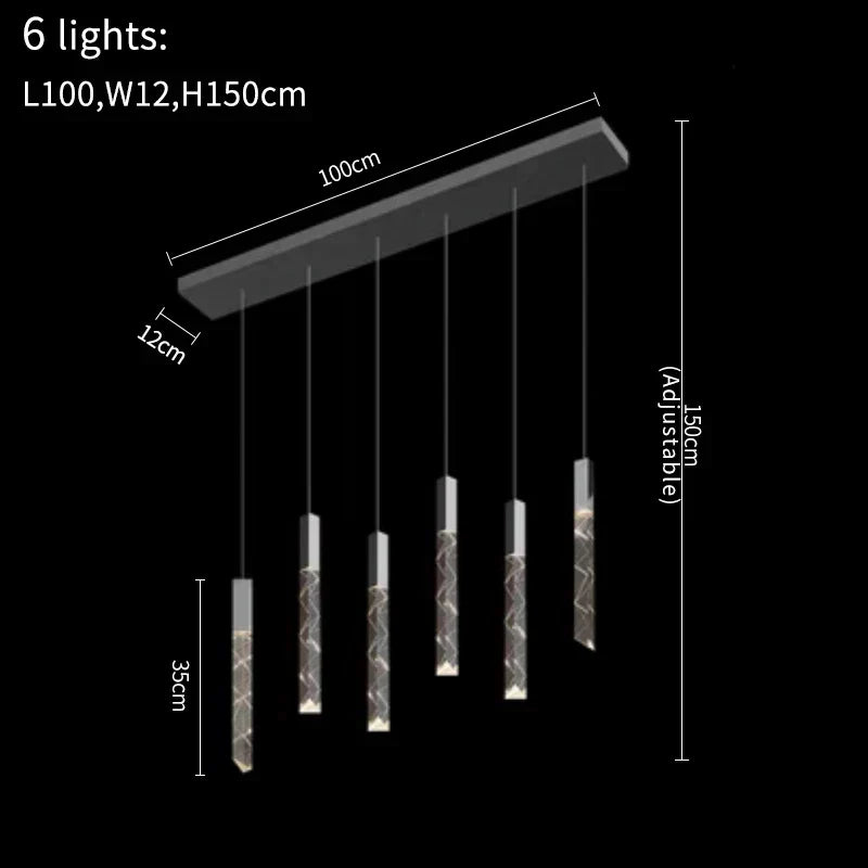 DecorBites™ Crystal LED Chandelier: Modern Luxury Staircase & Living Room Hanging Lamp