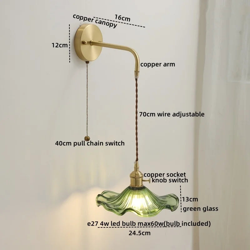 DecorBites™ Gray Glass LED Wall Sconce Lamp for Home Decor, Bedroom, Living Room - Nordic Design
