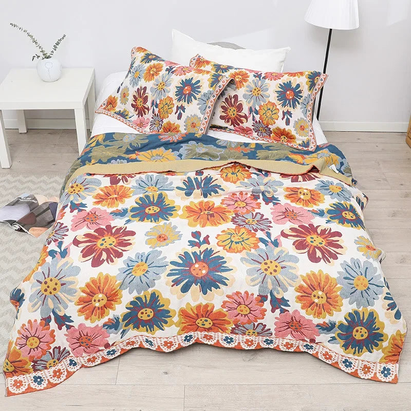 DecorBites™ Cotton Gauze Soft Throw Blanket for Bed and Sofa