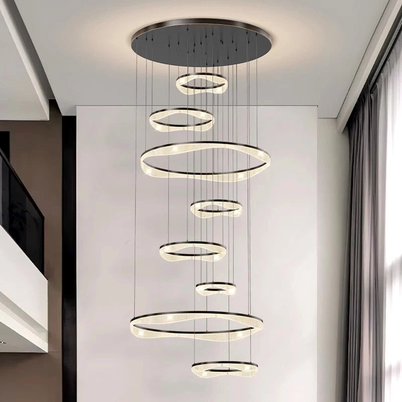 Modern Sculptural Ring Pendant Light Chandelier