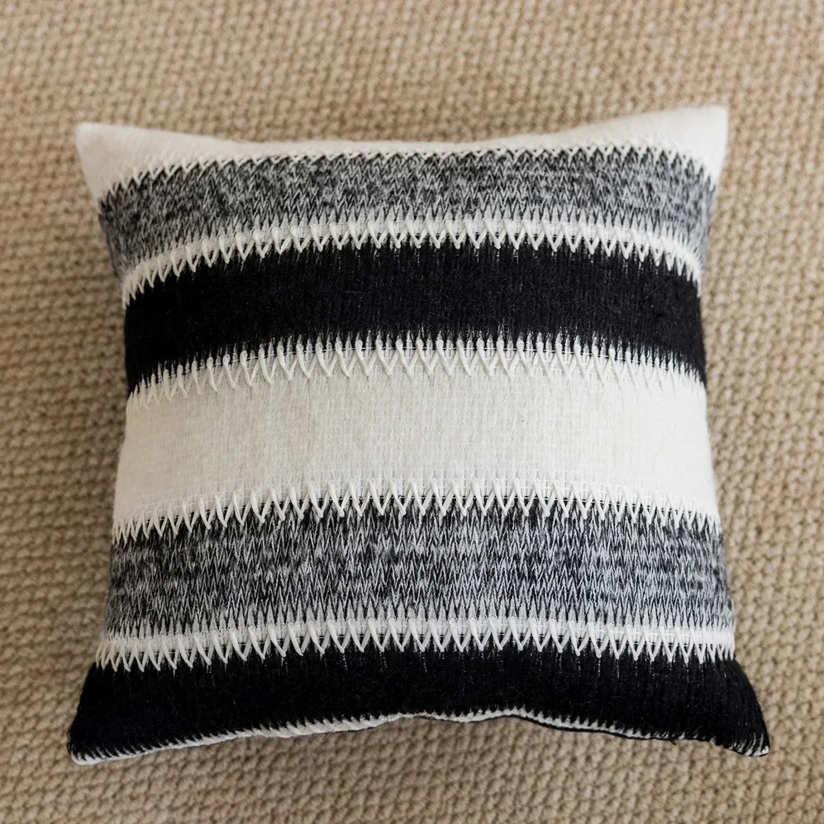 DecorBites™ Knitted Crochet Cushion Cover Black Gray White Nordic Simple Luxury Pillowcase