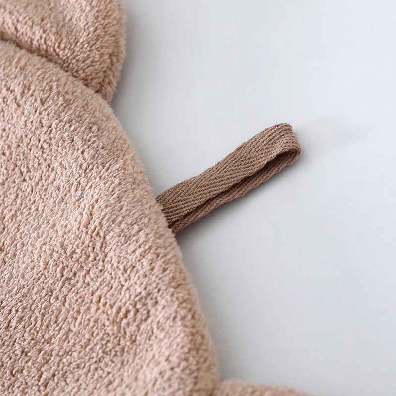 DecorBites™ Serviette Ours en Velours Corail pour Enfants : Chiffon de Nettoyage Absorbant Doux