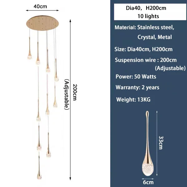 DecorBites™ Crystal Staircase Chandelier for Luxe Home Decor