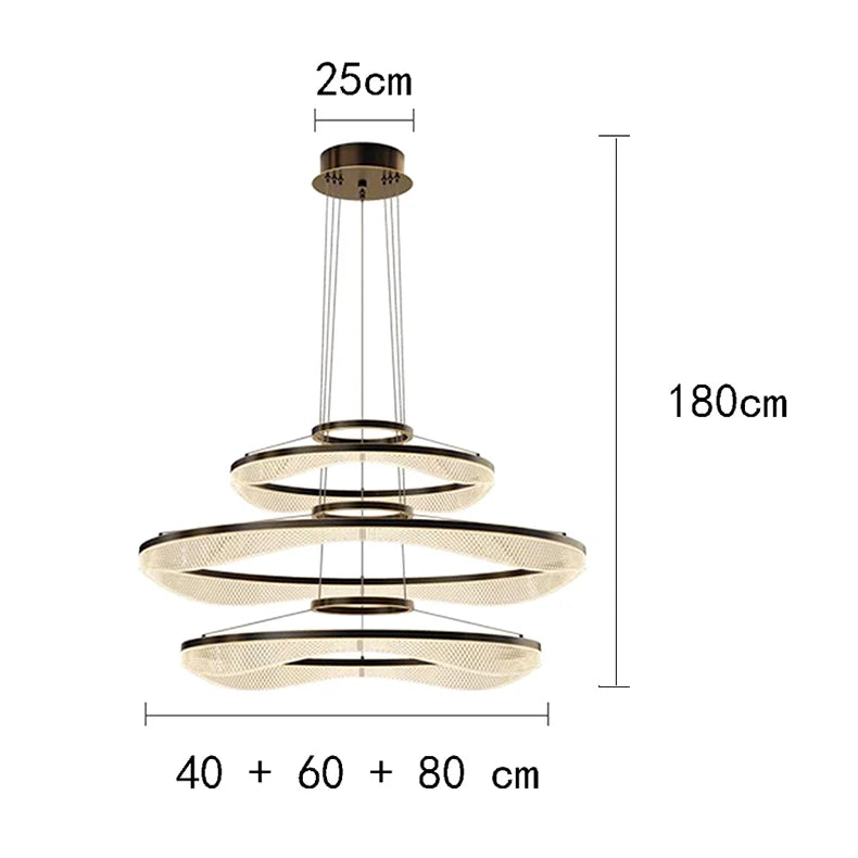 Modern Sculptural Ring Pendant Light Chandelier