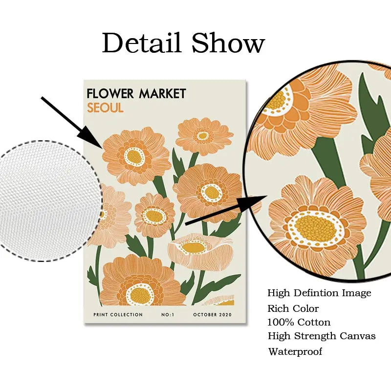 Abstract Yayoi Kusama Wall Art - Flower Market Canvas Painting