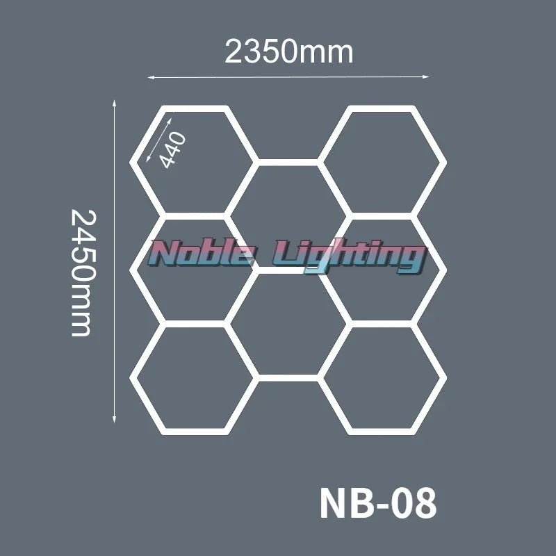 DecorBites™ Hexagon LED Ceiling Light for Barbershop and Garage Hair Salon