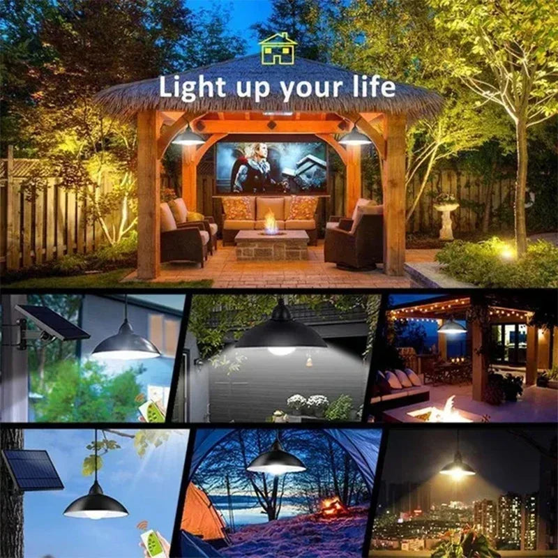DecorBites™ Double-head Solar Pendant Light with Remote Control for Indoor and Outdoor Decor