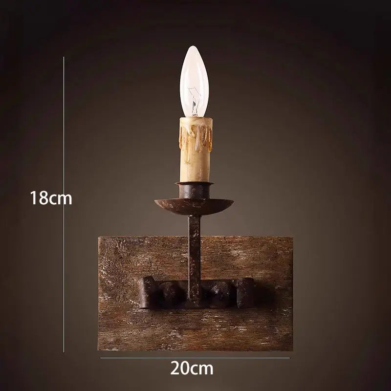DecorBites™ Country Retro Solid Wood Wall Light for Bedroom & Living Room