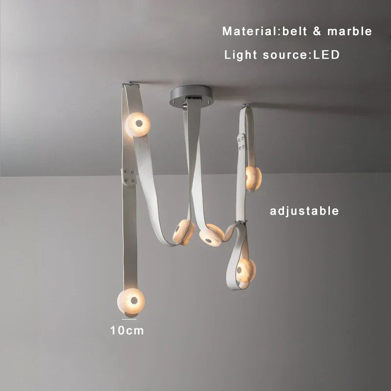 DecorBites™ Designer Belt Marble Pendant Lights: Luxury Dimmable Fixture for Villa Duplex