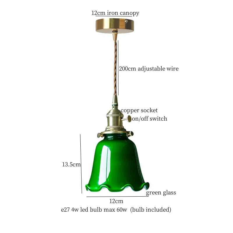DecorBites™ Cream Glass LED Pendant Brass Hanging Lamp for Kitchen Restaurant Living Room