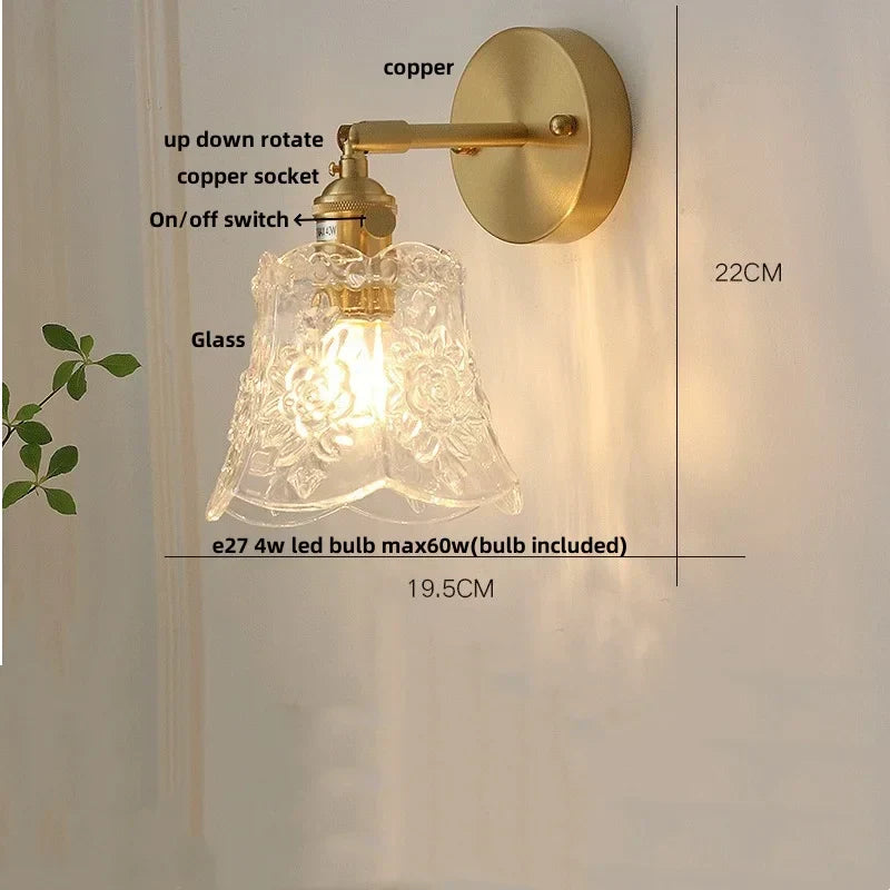 شمعدان حائط نحاسي DecorBites™ LED مع مفتاح سحب، تصميم نورديك