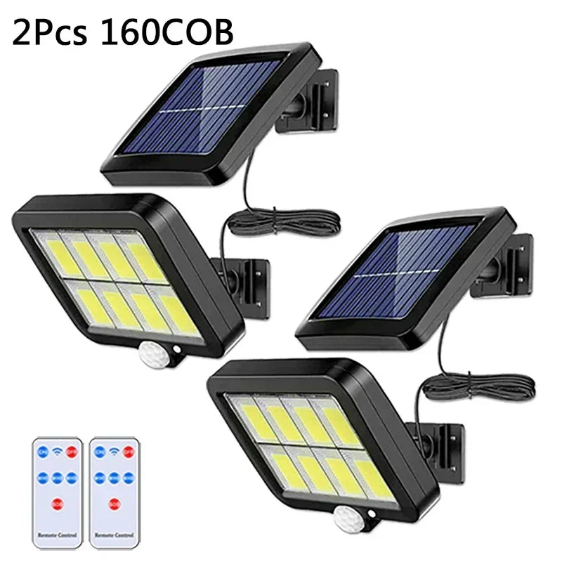 DecorBites™ 160COB Solar Outdoor Wall Lights Motion Sensor Remote Control Garden Street