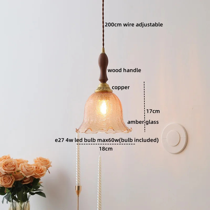 فيتشرز™ Glass Copper LED Pendant Lights - مصابيح معلقة عصرية للديكور المنزلي