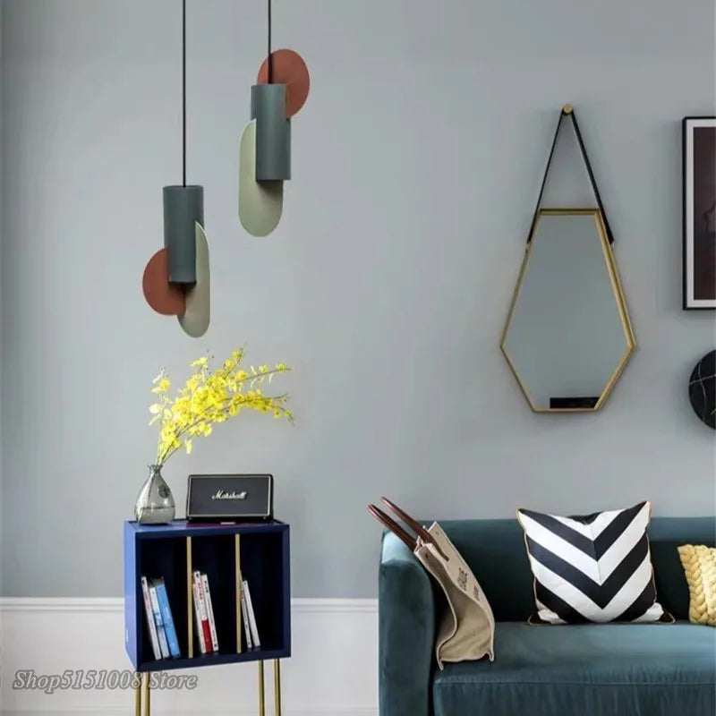 مصباح تعليق LED أسطواني أخضر DecorBites™ - مصباح معلق Nordic حديث برأس واحد