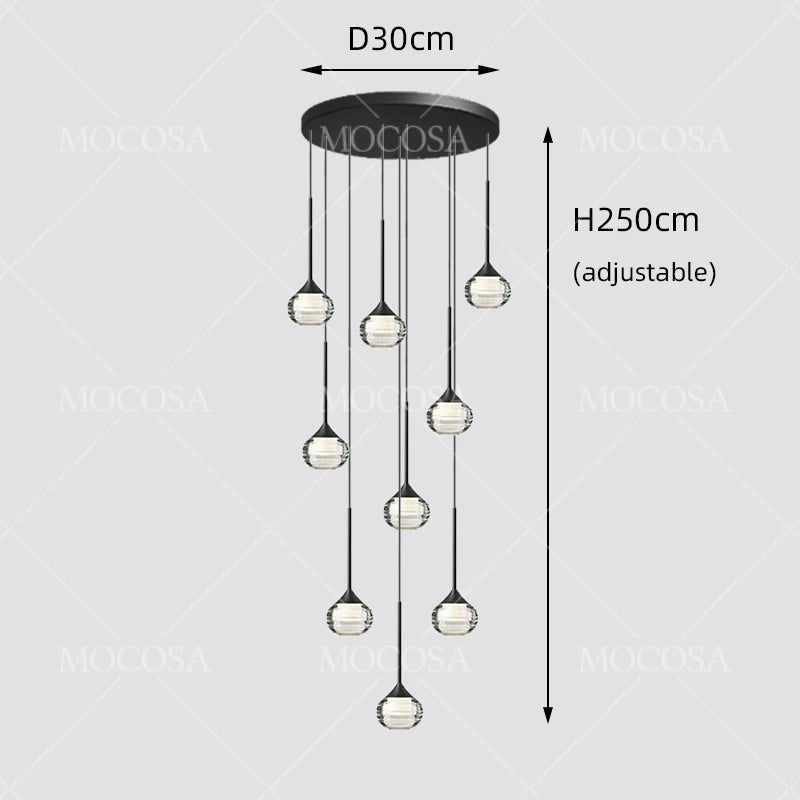 Black Water Drop Acrylic LED Pendant Light
