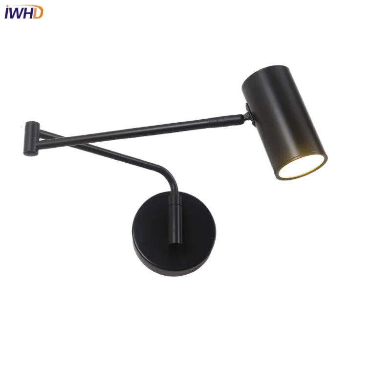 DecorBites™ Acrylic Iron LED Wall Lamp | Modern Rotate Black Stair Light | Dining Room Study Fixtures