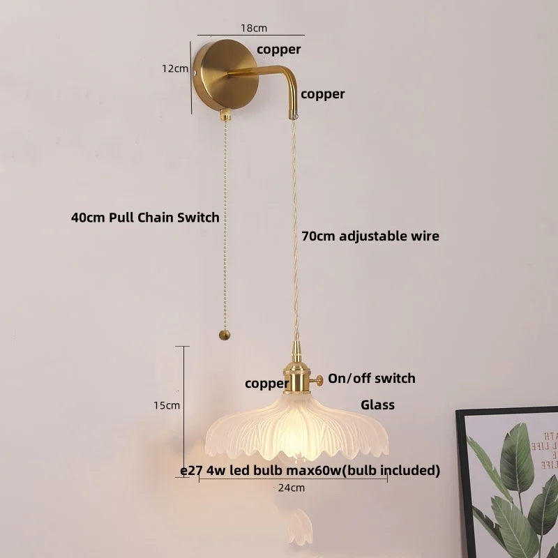 DecorBites™ LED Wall Lights Bar Bedroom Study Clear Glass Bedside Lamp Modern Stair Light Fixtures