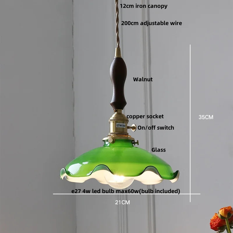 DecorBites™ Glass LED Pendant Light Fixture Knob Switch Nordic Modern Hanging Lamp