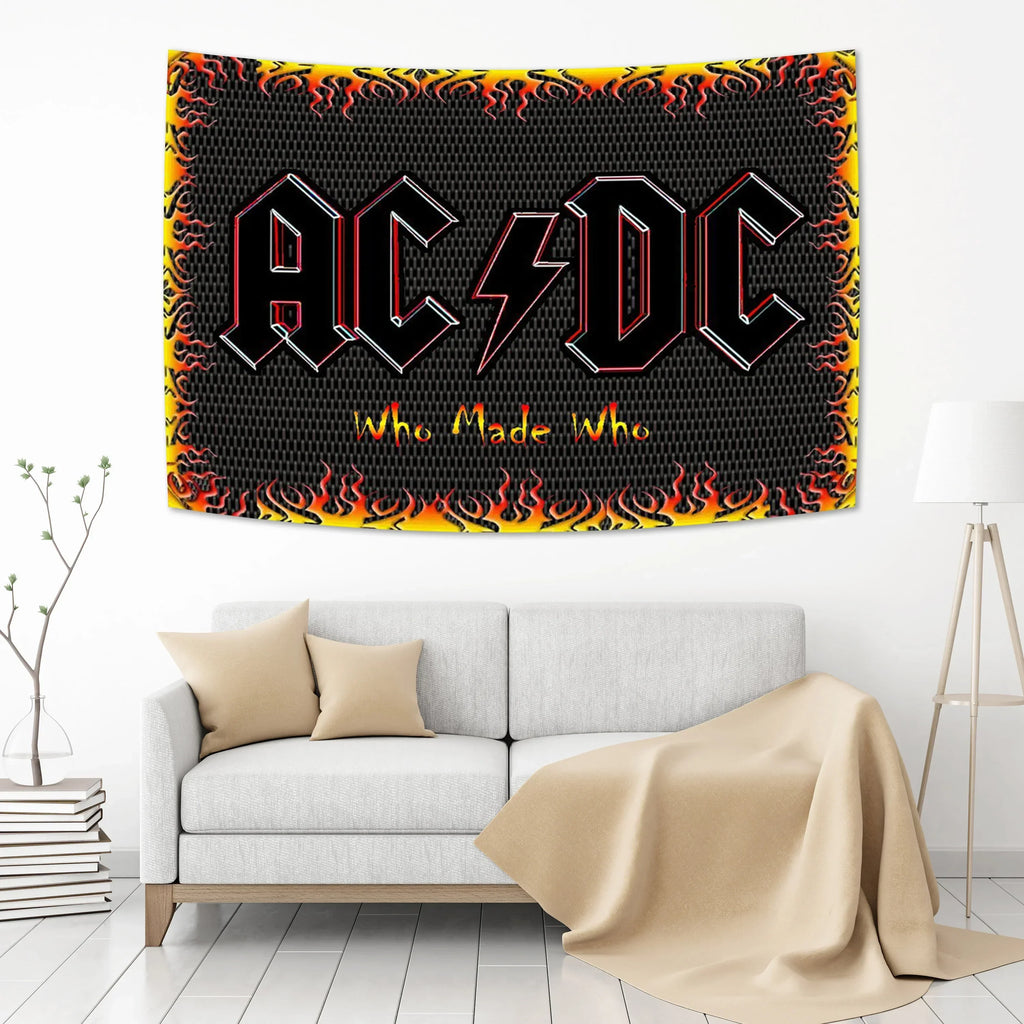 ديكور منزلي بلمسة جمالية مع نسيج حائط فرقة AC/DC من DecorBites™