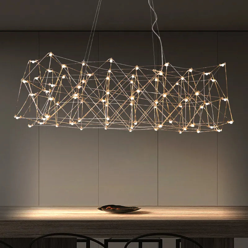 DecorBites™ ثريا أنيقة من الفولاذ المقاوم للصدأ للمساحات العصرية